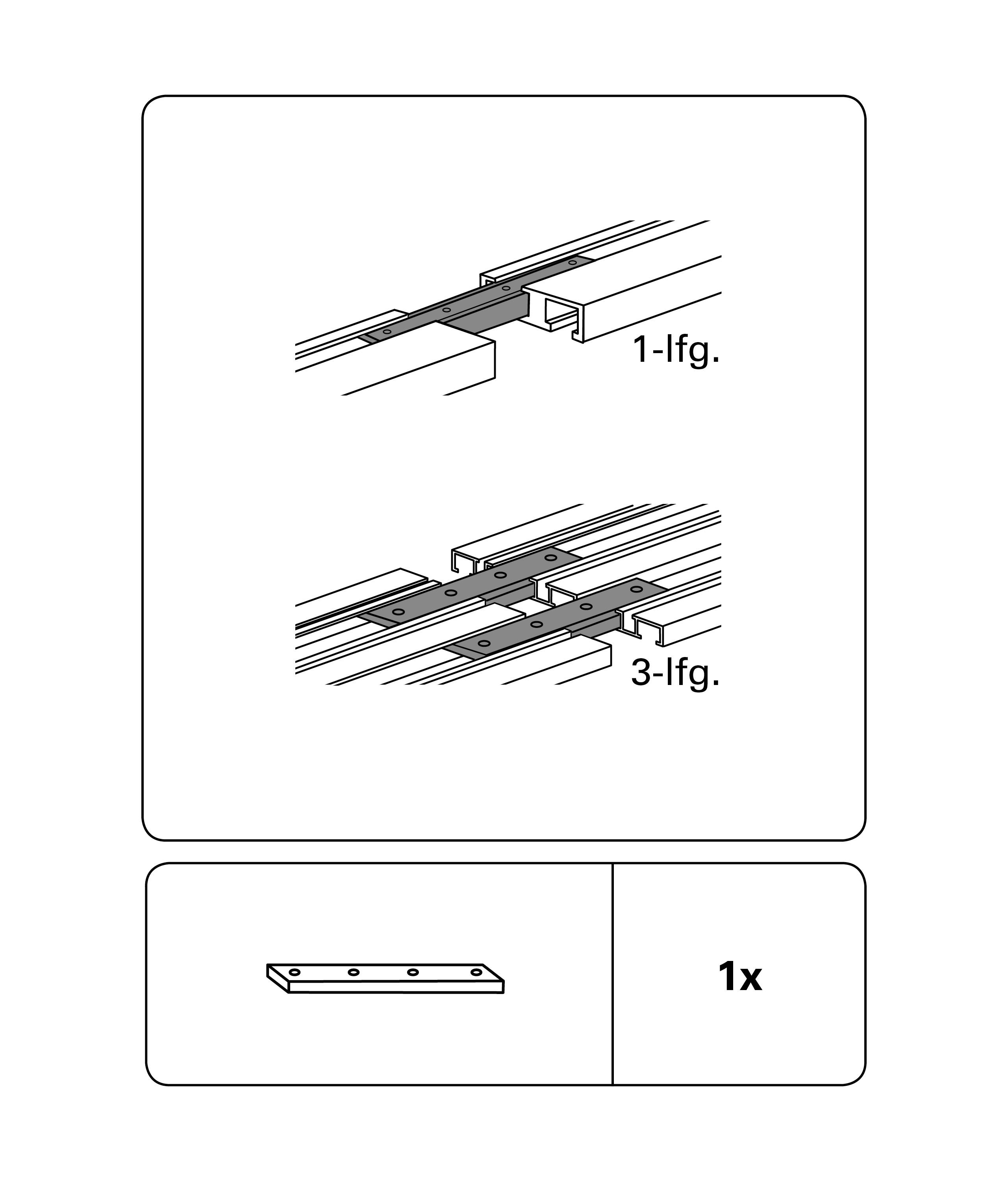 Schienenverbinder für Aluminium-Vorhangschiene 1-läufig und 3-läufig