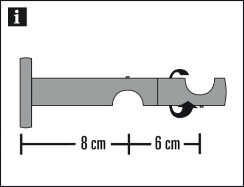 Doppelträger Chicago Wandhalter 2-läufig offen für Gardinenstangen Ø 20 mm schwarz-matt